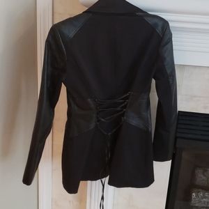 Bebe sexy pleather jacket with lace-up ties